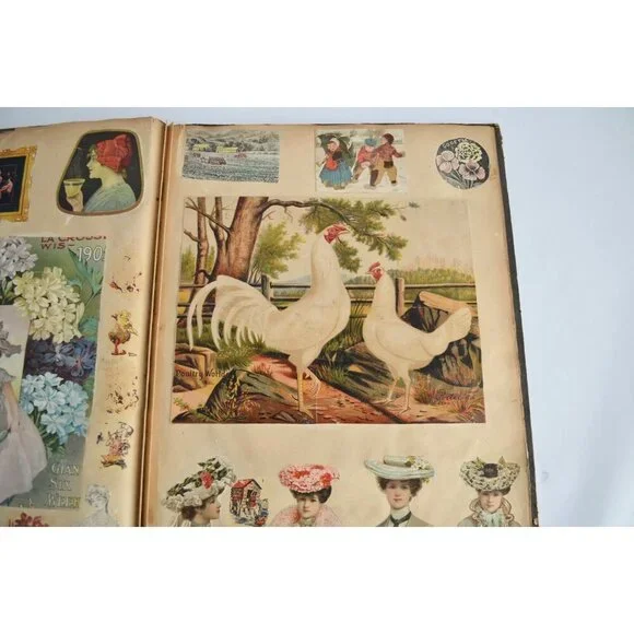 Early 1900s Antique Scrapbook Album 40 Full Pages Victorian - Picture 13 of 16